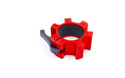 Замки алюминиевые (2шт) Lock-Jaw PRO с фиксатором для грифа 50мм TA-5109 (красный,серый,цена за 2шт)(Р¤РѕС‚Рѕ 6)