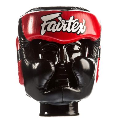 Боксерский шлем Fairtex Extra vision на шнуровке HG13 (Black-Red)(Р¤РѕС‚Рѕ 4)
