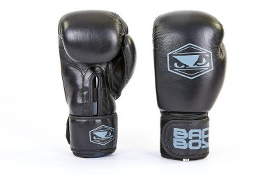 Перчатки боксерские кожаные на липучке BAD BOY STRIKE VL-6615-BK (р-р 10-14oz, черный)(Р¤РѕС‚Рѕ 1)