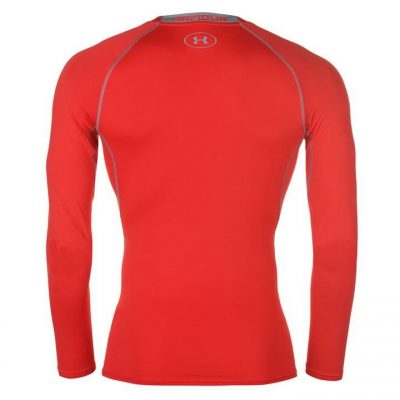 Компрессионная футболка Under Armour HeatGear Core Long Sleeve Baselayer (Красный)(Р¤РѕС‚Рѕ 2)