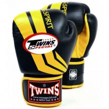 Замовити Перчатки боксерские кожаные на липучке TWINS FBGV-43Y (р-р 10-16oz, черный-желтый)