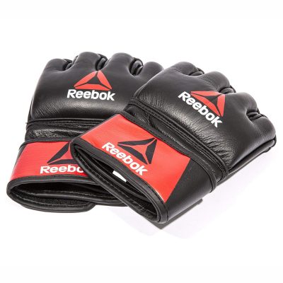Перчатки Reebok Combat Leather MMA Gloves, Black/Red(Р¤РѕС‚Рѕ 1)