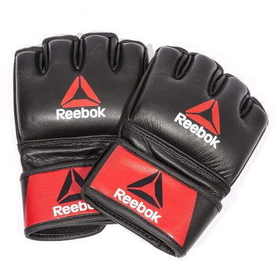Перчатки Reebok Combat Leather MMA Gloves, Black/Red(Р¤РѕС‚Рѕ 2)