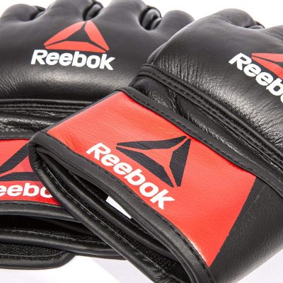 Перчатки Reebok Combat Leather MMA Gloves, Black/Red(Р¤РѕС‚Рѕ 3)