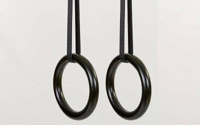 Кольца гимнастические для Кроссфита FI-928 (ленты-нейлон l-4,5м, кольцо-ABS d-23см, черный)(Р¤РѕС‚Рѕ 2)