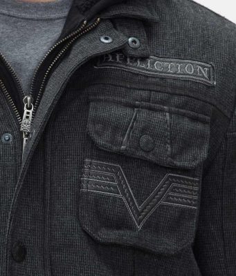 Куртка Affliction black revolt coat - NWT removable hood & zipper placket(Р¤РѕС‚Рѕ 2)