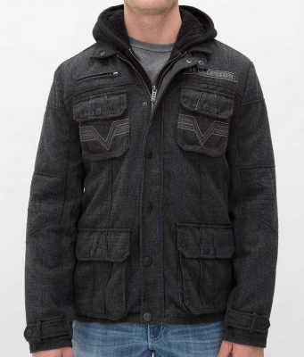 Куртка Affliction black revolt coat - NWT removable hood & zipper placket(Р¤РѕС‚Рѕ 1)