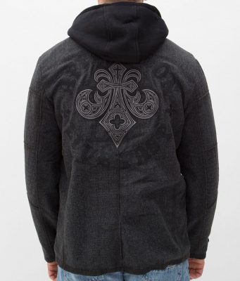 Куртка Affliction black revolt coat - NWT removable hood & zipper placket(Р¤РѕС‚Рѕ 5)