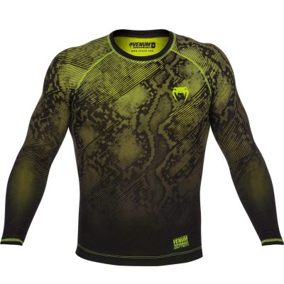 Компрессионная футболка Venum Fusion Compression T-shirt Black Yellow Long Sleeves(Р¤РѕС‚Рѕ 1)