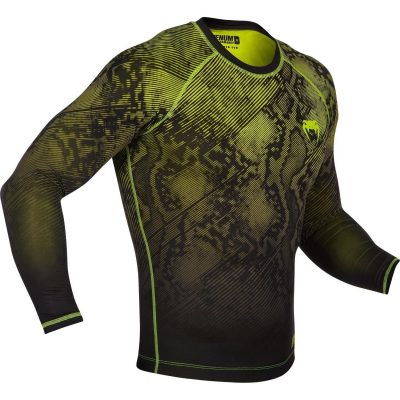 Компрессионная футболка Venum Fusion Compression T-shirt Black Yellow Long Sleeves(Р¤РѕС‚Рѕ 2)