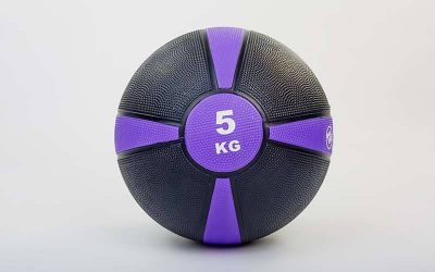 Мяч медицинский медбол Zelart Medicine Ball FI-5122-5 5кг (резина, d-24см, черный-фиолетовый)(Р¤РѕС‚Рѕ 1)