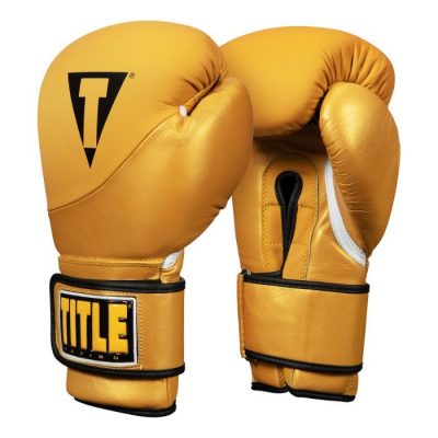 Перчатки боксерские TITLE Boxing Cyclone Leather Bag Gloves (Золото)(Р¤РѕС‚Рѕ 1)