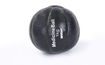 Замовити Мяч медицинский (медбол) MATSA ME-0241-1 1кг (верх-кожа, наполнитель-песок, d-14см, черный)