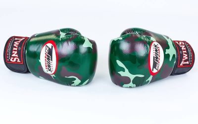 Перчатки боксерские кожаные на липучке TWINS FBGV-JG зеленый камуфляж(Р¤РѕС‚Рѕ 2)