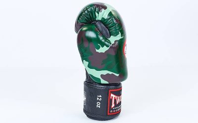 Перчатки боксерские кожаные на липучке TWINS FBGV-JG зеленый камуфляж(Р¤РѕС‚Рѕ 3)
