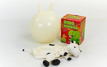 Замовити Мяч попрыгун с рожками Корова (резина, d-45см, 400г, PL чехол) (BA-3009)