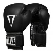Замовити Боксерские перчатки TITLE Boss Black Leather Bag Gloves