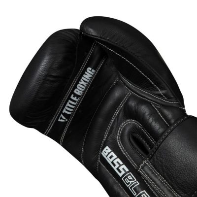 Боксерские перчатки TITLE Boss Black Leather Bag Gloves(Фото 4)