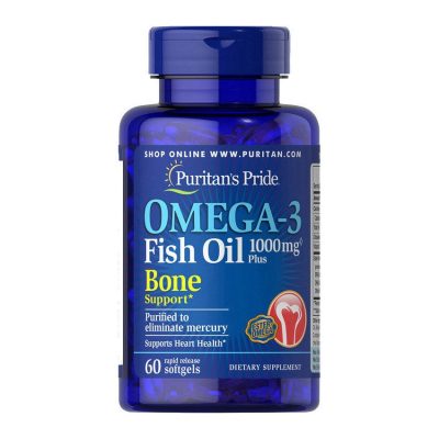 Puritan's Pride Omega-3 Fish Oil Plus Bone Support 1000 мг.(Фото 1)