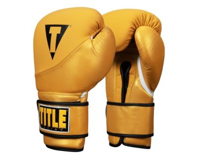 Перчатки боксерские TITLE Boxing Cyclone Leather Training Gloves Желтый(Р¤РѕС‚Рѕ 1)