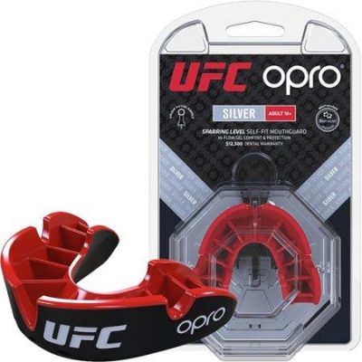 Капа OPRO Silver UFC Hologram Черный/Красный(Р¤РѕС‚Рѕ 1)