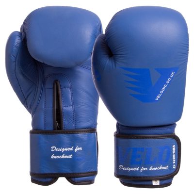 Перчатки боксерские кожаные на липучке VELO VL-8187 (р-р 10-14oz, цвета в ассортименте)(Р¤РѕС‚Рѕ 1)