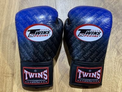 Перчатки боксерские кожаные на шнуровке TWINS FBGLL-TW1-BU(Р¤РѕС‚Рѕ 2)