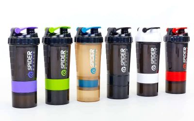 Шейкер 3-х камерный для спортивного питания SPIDER BOTTLE FI-6389 (500+100мл, PE, цвета в ассорт)(Р¤РѕС‚Рѕ 1)
