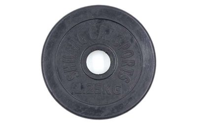Блины (диски) обрезиненные 30мм 1,25кг ТА-1441 (отв. d-30мм, черные)(Фото 2)