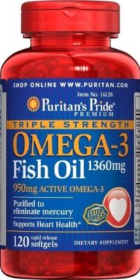 Витамины Puritan’s Pride Active Omega 3 1200 мг (120 капсул)(Р¤РѕС‚Рѕ 1)