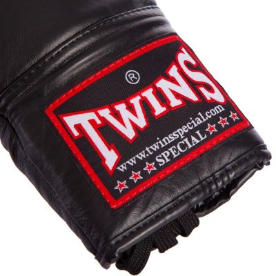 Перчатки боксерские кожаные на шнуровке TWINS BGLL1 Black(Р¤РѕС‚Рѕ 3)