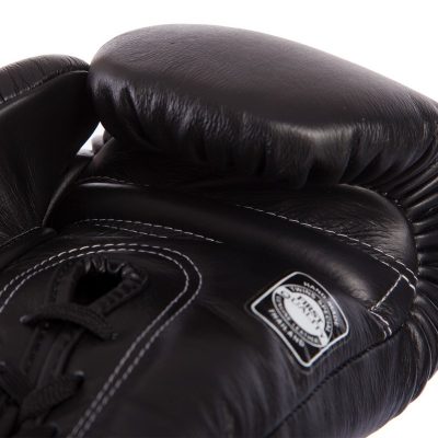 Перчатки боксерские кожаные на шнуровке TWINS BGLL1 Black(Р¤РѕС‚Рѕ 4)