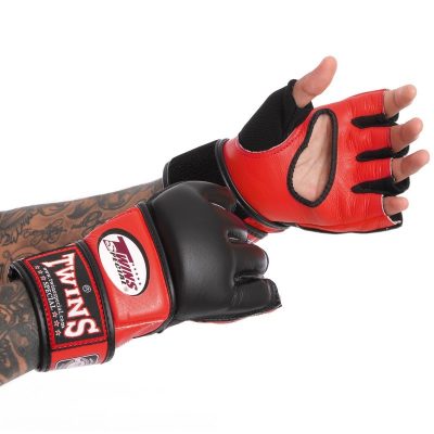 Перчатки для смешанных единоборств MMA кожаные TWINS GGL-4-BU (р-р M-XL, разные расцветки)(Р¤РѕС‚Рѕ 3)