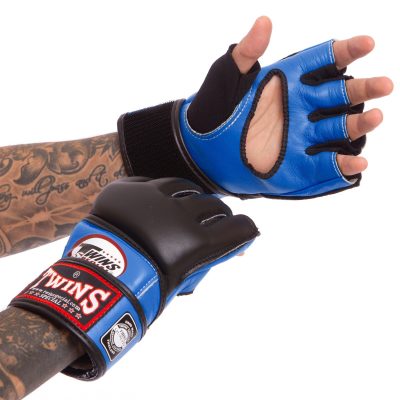 Перчатки для смешанных единоборств MMA кожаные TWINS GGL-4-BU (р-р M-XL, разные расцветки)(Р¤РѕС‚Рѕ 4)