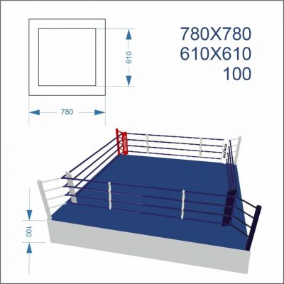 Боксерский ринг Профессиональный Олимпийский (помост 7,8х7,8х1м. канаты 6,1х6,1м.)(Р¤РѕС‚Рѕ 1)