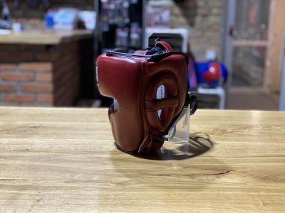 Шлем тренировочный TITLE Blood Red Leather Sparring(Р¤РѕС‚Рѕ 9)