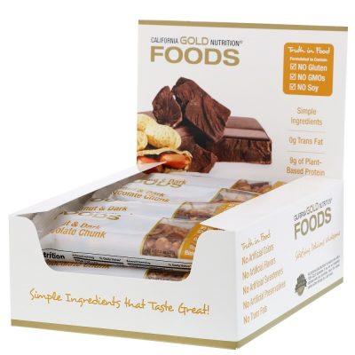 Батончик-мюсли California Gold Nutrition Foods с арахисом и черным шоколадом (40 г)(Р¤РѕС‚Рѕ 1)