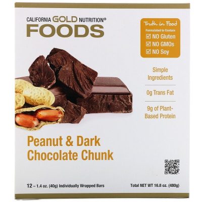 Батончик-мюсли California Gold Nutrition Foods с арахисом и черным шоколадом (40 г)(Р¤РѕС‚Рѕ 2)