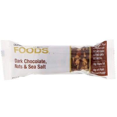Батончик-мюсли California Gold Nutrition Foods с черным шоколадом, орехами и морской солью (40 г)(Р¤РѕС‚Рѕ 4)