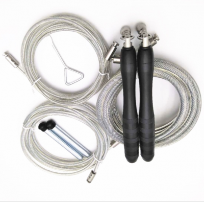 Скакалка профессиональная алюминиевая утяжеленная с тремя тросиками Черный Fight Cult(Р¤РѕС‚Рѕ 4)