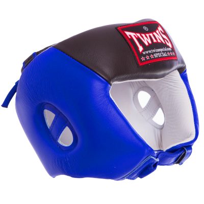 Шлем боксерский открытый кожаный TWINS HGL-8T-BU Синий/Черный(Р¤РѕС‚Рѕ 1)