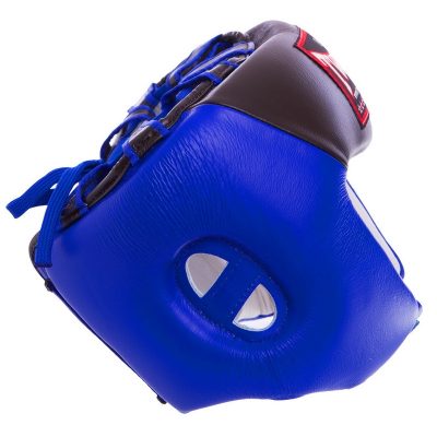 Шлем боксерский открытый кожаный TWINS HGL-8T-BU Синий/Черный(Р¤РѕС‚Рѕ 2)