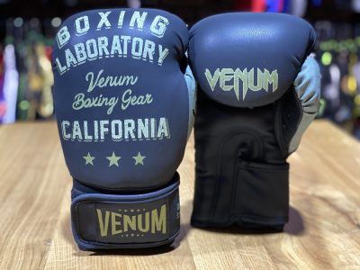 Боксерские перчатки Venum Boxing Lab Gloves - Черный/Зеленый(Р¤РѕС‚Рѕ 8)