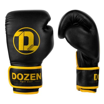 Боксерские перчатки Dozen Monochrome Training Boxing Gloves Черный/Желтый(Р¤РѕС‚Рѕ 2)