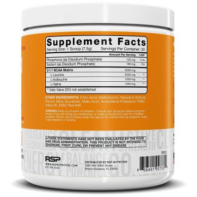 RSP Nutrition BCAA 5000 (225 гр.) Манго(Р¤РѕС‚Рѕ 2)