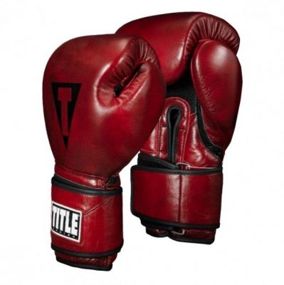 Перчатки боксерские TITLE Boxing Blood Red Leather Bag Gloves(Р¤РѕС‚Рѕ 1)