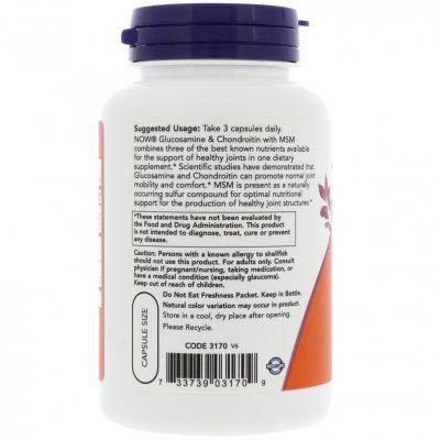 Now Foods Glucosamine Chondroitin MSM 90 капсул(Р¤РѕС‚Рѕ 3)