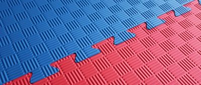 Корт (додянг) восьмиугольный для тхэквондо ВТФ синий/красный (Татами Eva-Line 100*100*2.6 см 144 шт)(Р¤РѕС‚Рѕ 2)