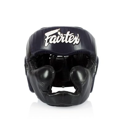 Боксерский шлем Fairtex Extra vision на шнуровке HG13 (Black-Blue)(Р¤РѕС‚Рѕ 2)
