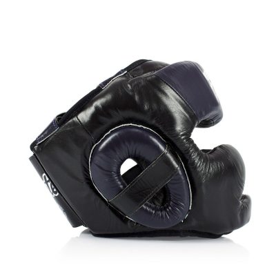 Боксерский шлем Fairtex Extra vision на шнуровке HG13 (Black-Blue)(Р¤РѕС‚Рѕ 3)
